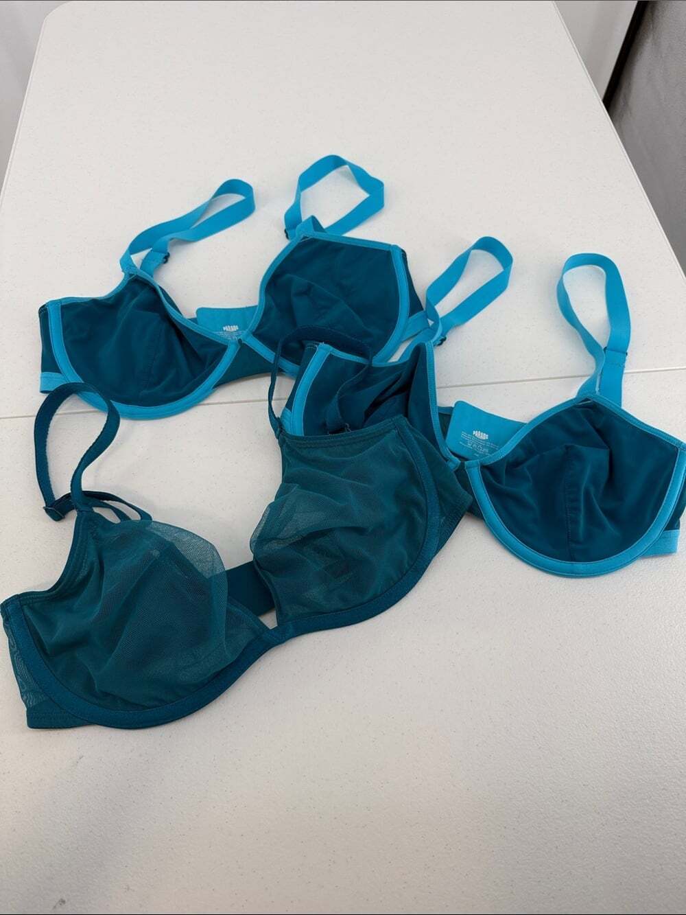 Parade Women's Teal Underwire Mesh Bra - Pack of 3 - 32DD